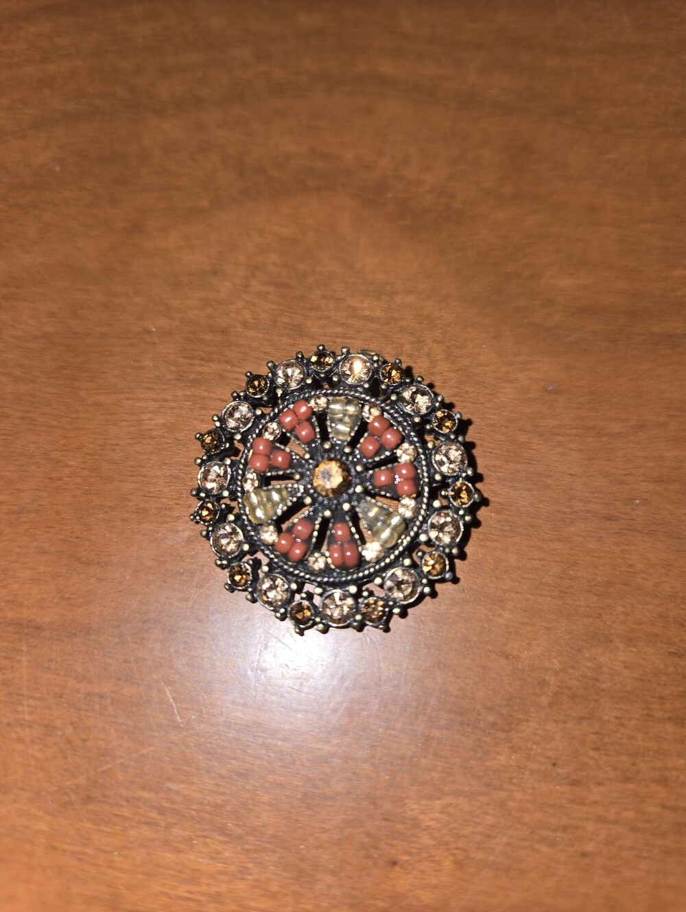 Lia Sophia Amber Rhinestone Necklace Pendant